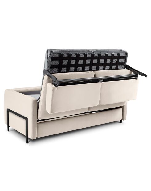 Yanis Zweisitzer-Sofa aus beigem Samt, 202 x 102 x 80 cm