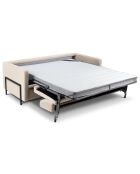 Canapé Velours convertible Yanis 3 Places beige - 202x102x80 cm