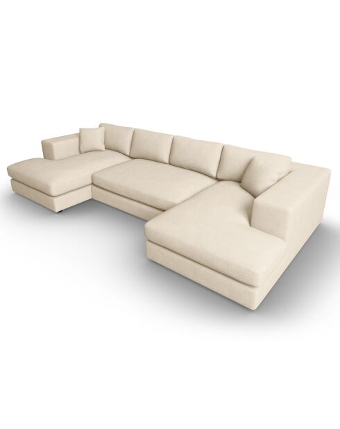 Divano panoramico Trendy a 5 posti Beige chiaro - 344x170x72 cm