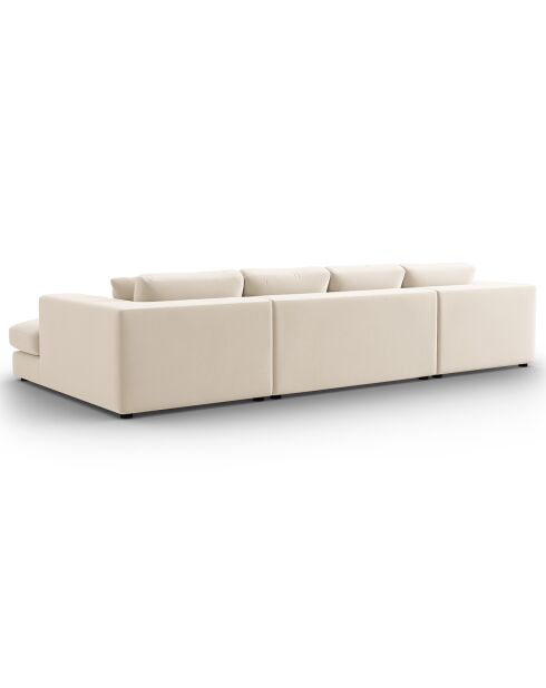 Divano panoramico Velvet Trendy a 5 posti beige - 344x170x72 cm