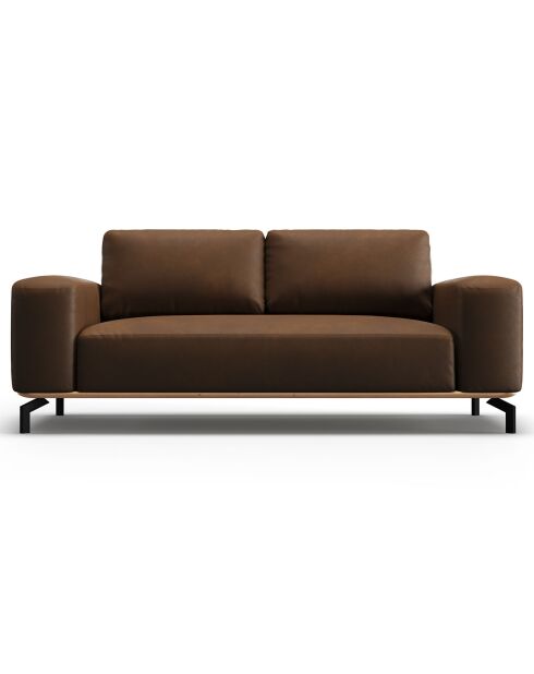 Canapé en Cuir Véritable Marc 2 Places marron foncé - 184x104x84 cm
