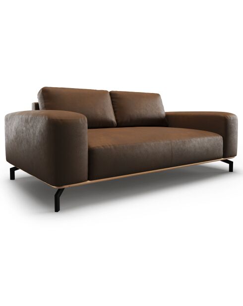 Canapé en Cuir Véritable Marc 2 Places marron foncé - 184x104x84 cm