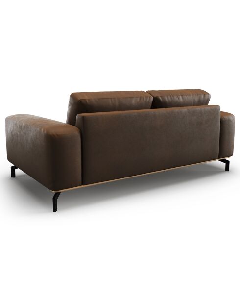 Canapé en Cuir Véritable Marc 2 Places marron foncé - 184x104x84 cm