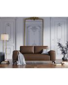 Canapé en Cuir Véritable Marc 2 Places marron foncé - 184x104x84 cm