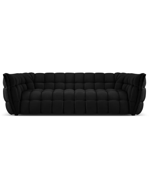 Canapé Velours Cedric 2 Places noir - 225x110x68 cm