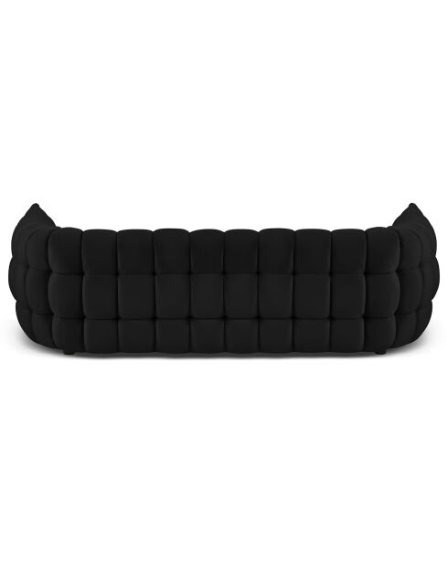 Canapé Velours Cedric 2 Places noir - 225x110x68 cm