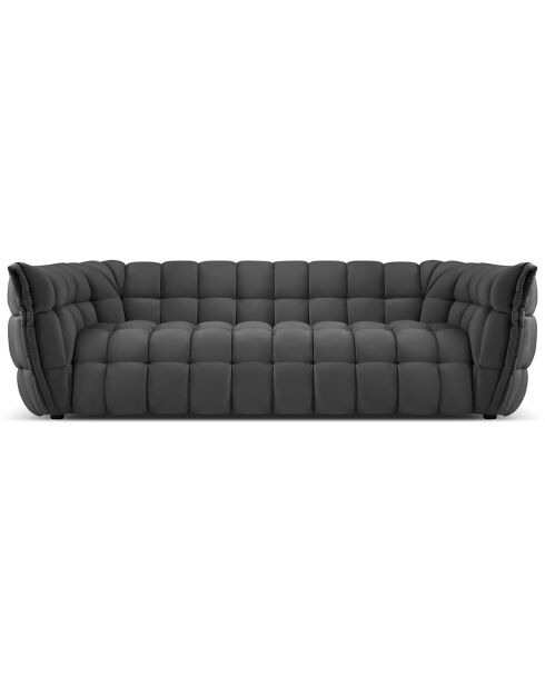 Canapé Velours Cedric 2 Places gris foncé - 225x110x68 cm