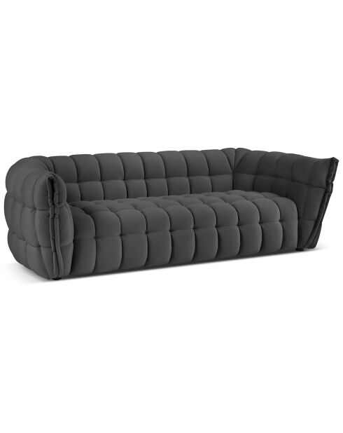 Canapé Velours Cedric 2 Places gris foncé - 225x110x68 cm