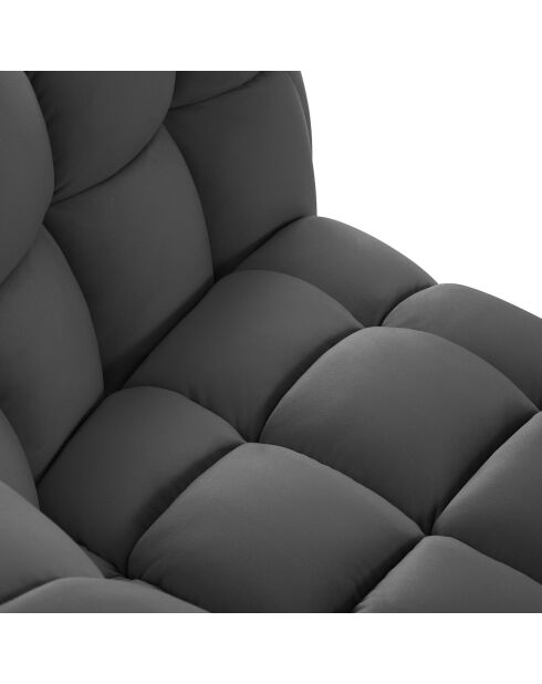 Canapé Velours Cedric 2 Places gris foncé - 225x110x68 cm