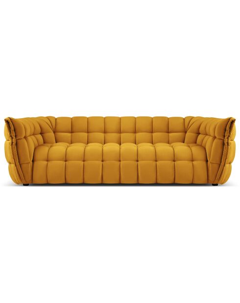 Canapé Velours Cedric 2 Places jaune - 225x110x68 cm