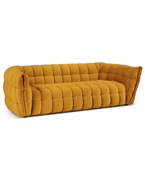 Canapé Velours Cedric 2 Places jaune - 225x110x68 cm