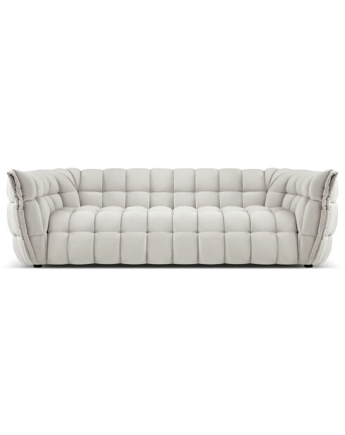 Canapé Velours Cedric 2 Places beige clair - 225x110x68 cm