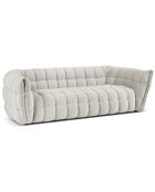 Canapé Velours Cedric 2 Places beige clair - 225x110x68 cm