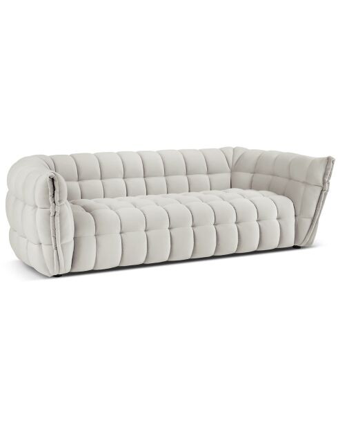 Canapé Velours Cedric 2 Places beige clair - 225x110x68 cm