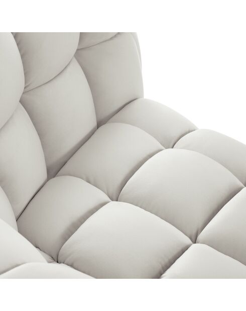 Canapé Velours Cedric 2 Places beige clair - 225x110x68 cm