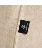 Canapé d'angle droit Velours Charles 5 Places beige clair - 366x180x69 cm