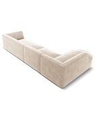 Canapé d'angle gauche Velours Charles 5 Places beige clair - 366x180x69 cm