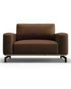 Fauteuil en Cuir Véritable Marc marron foncé - 154x104x84 cm