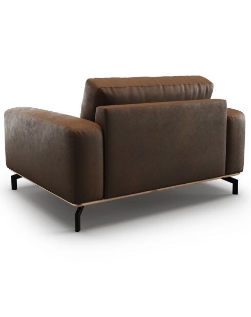 Fauteuil en Cuir Véritable Marc marron foncé - 154x104x84 cm