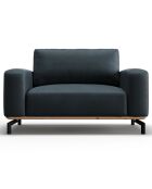 Fauteuil en Cuir Véritable Marc bleu - 154x104x84 cm