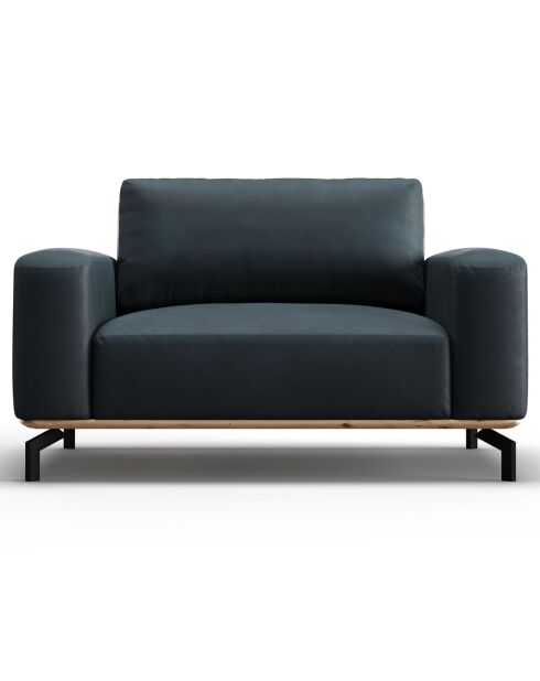 Fauteuil en Cuir Véritable Marc bleu - 154x104x84 cm