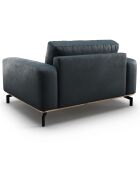Fauteuil en Cuir Véritable Marc bleu - 154x104x84 cm