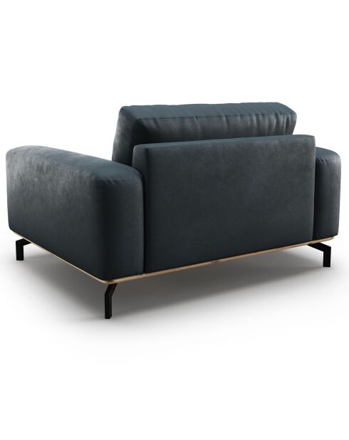 Fauteuil en Cuir Véritable Marc bleu - 154x104x84 cm