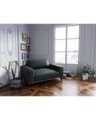Fauteuil en Cuir Véritable Marc bleu - 154x104x84 cm