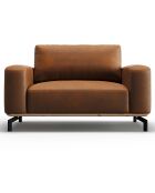 Fauteuil en Cuir Véritable Marc marron - 154x104x84 cm