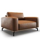 Fauteuil en Cuir Véritable Marc marron - 154x104x84 cm