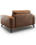 Fauteuil en Cuir Véritable Marc marron - 154x104x84 cm