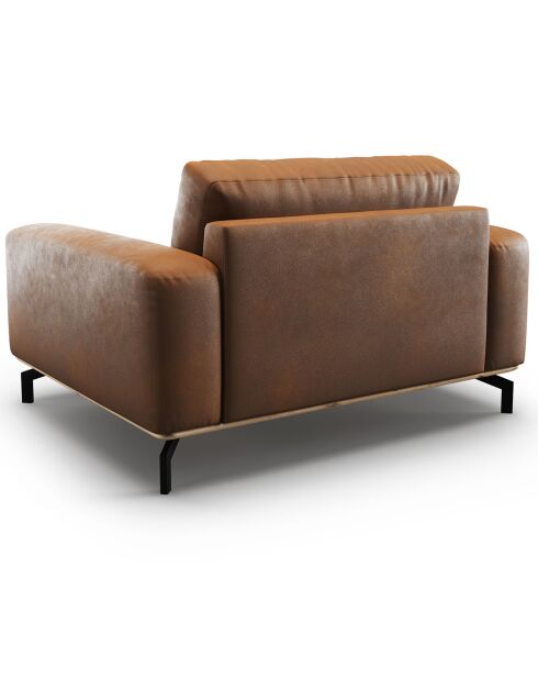 Fauteuil en Cuir Véritable Marc marron - 154x104x84 cm