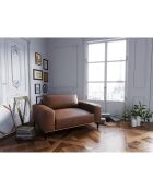 Fauteuil en Cuir Véritable Marc marron - 154x104x84 cm