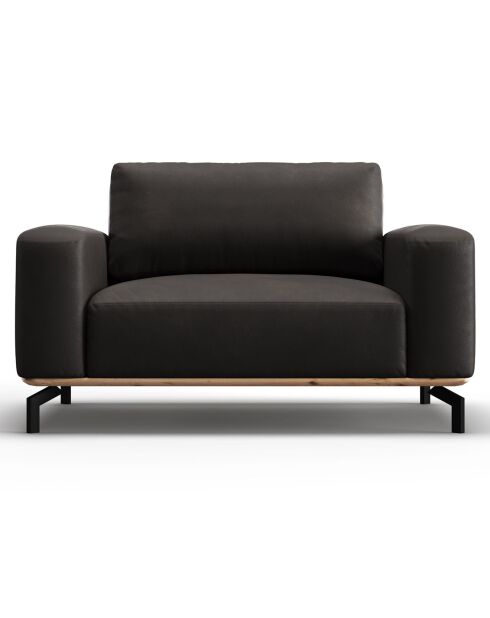 Fauteuil en Cuir Véritable Marc graphite - 154x104x84 cm