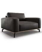 Fauteuil en Cuir Véritable Marc graphite - 154x104x84 cm
