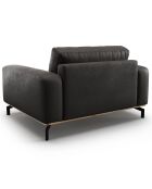 Fauteuil en Cuir Véritable Marc graphite - 154x104x84 cm