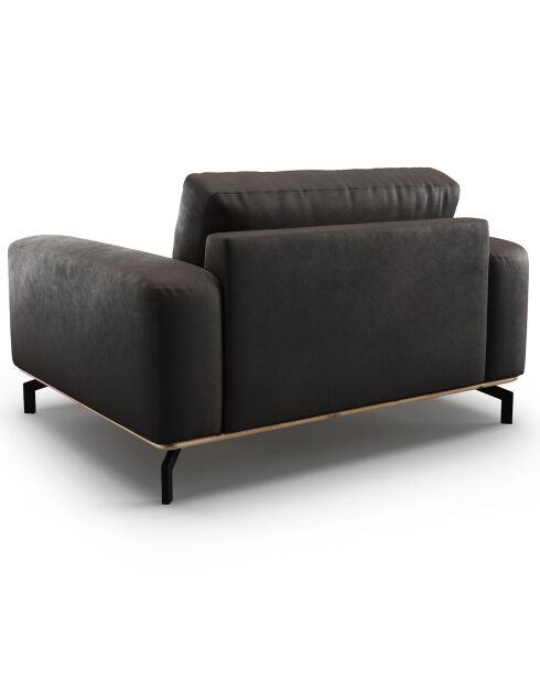 Fauteuil en Cuir Véritable Marc graphite - 154x104x84 cm