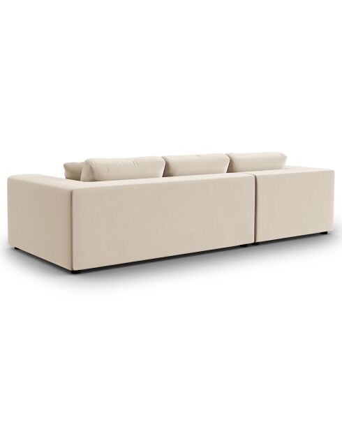 Linkes Ecksofa Velours Trendy 5 Sitzer beige - 282x174x72 cm