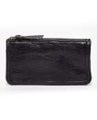 Portefeuille en Cuir d'Agneau Nina noir - 10.5x19x1 cm
