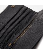 Portefeuille en Cuir d'Agneau Nina noir - 10.5x19x1 cm