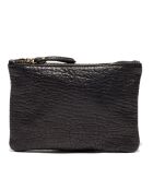 Pochette en Cuir d'Agneau Zoe noire - 20x14x3 cm
