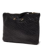 Pochette en Cuir d'Agneau Zoe noire - 20x14x3 cm