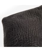 Pochette en Cuir d'Agneau Zoe noire - 20x14x3 cm