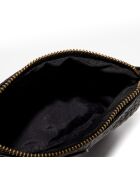 Pochette en Cuir d'Agneau Zoe noire - 20x14x3 cm