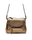 Sac en Cuir d'Agneau Giulia doré foncé - 23.5x3x19.5 cm