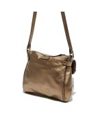 Sac en Cuir d'Agneau Giulia doré foncé - 23.5x3x19.5 cm