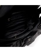 Sac épaule en Cuir d'Agneau & Python Mini Jamily noir - 25x22x7 cm