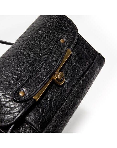 Portefeuille en Cuir d'Agneau Bubble Simone noir - 24x15x3 cm