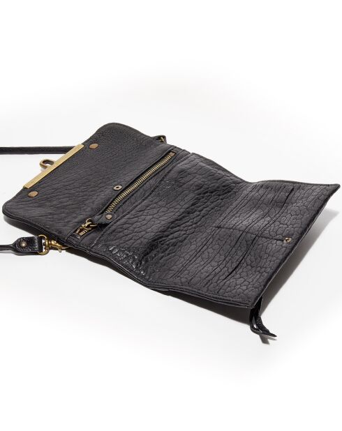 Portefeuille en Cuir d'Agneau Bubble Simone noir - 24x15x3 cm
