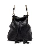 Sac seau en Cuir Bubble Malia noir - 24x13x28 cm